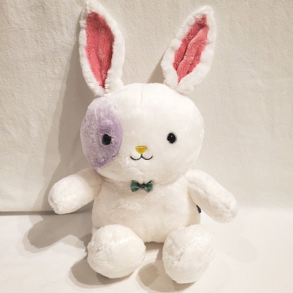 Hallmark Purple Patch Bunny Rabbit Plush Pink Floppy Ears Easter White 10in
